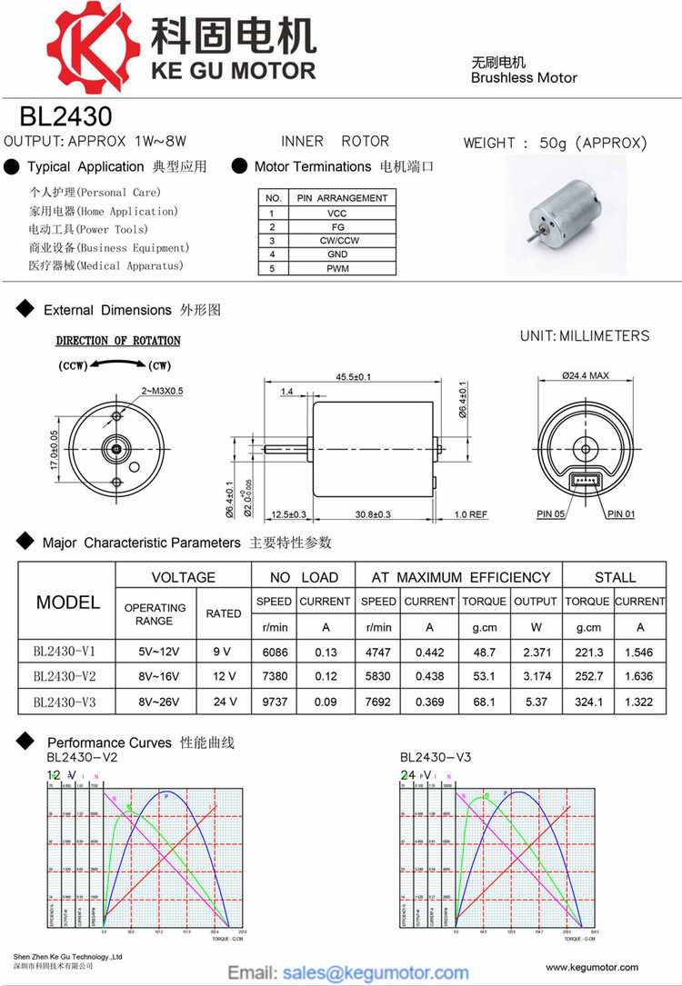 BL2430 24mm brushless motor