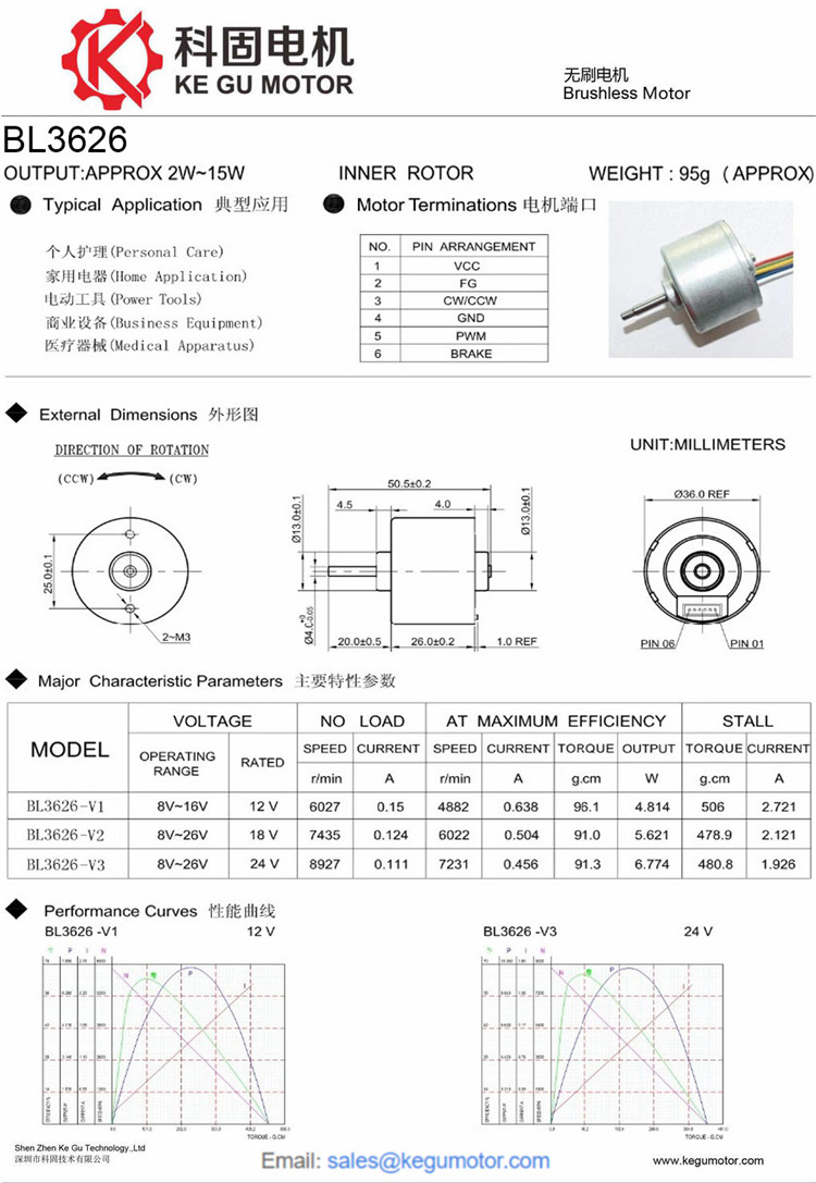 BL3626 36mm brushless motor