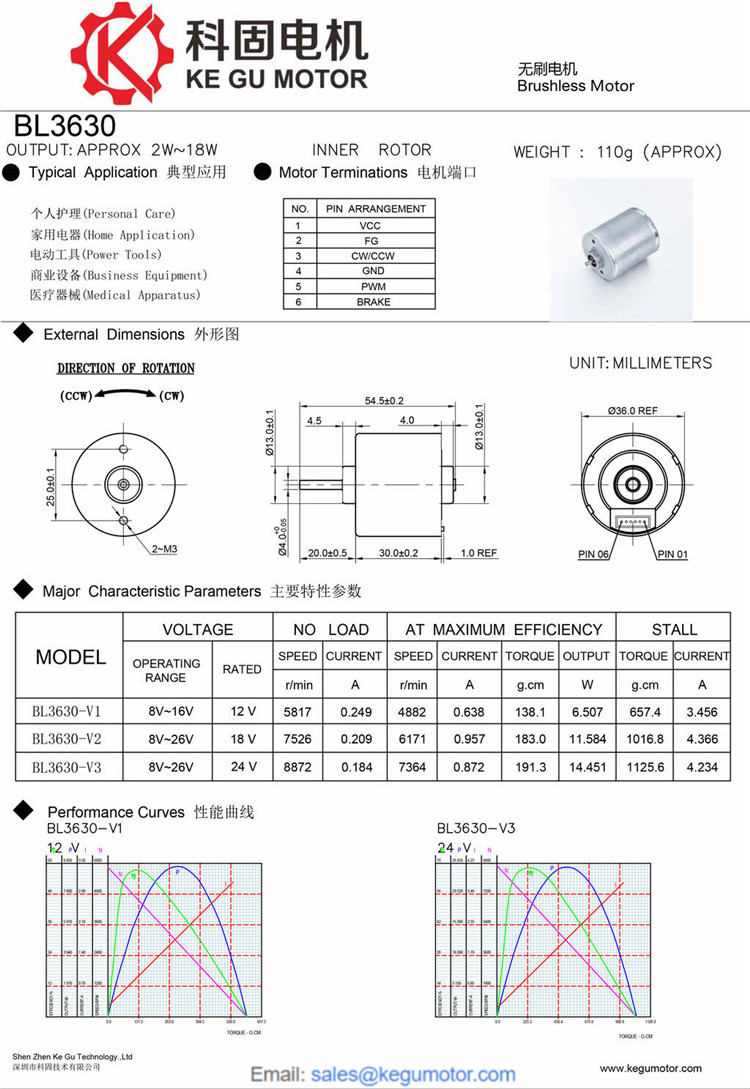 BL3630 36mm brushless motor