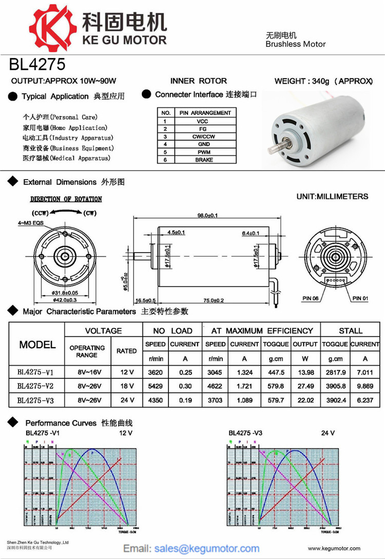 BL4275 42mm brushless motor