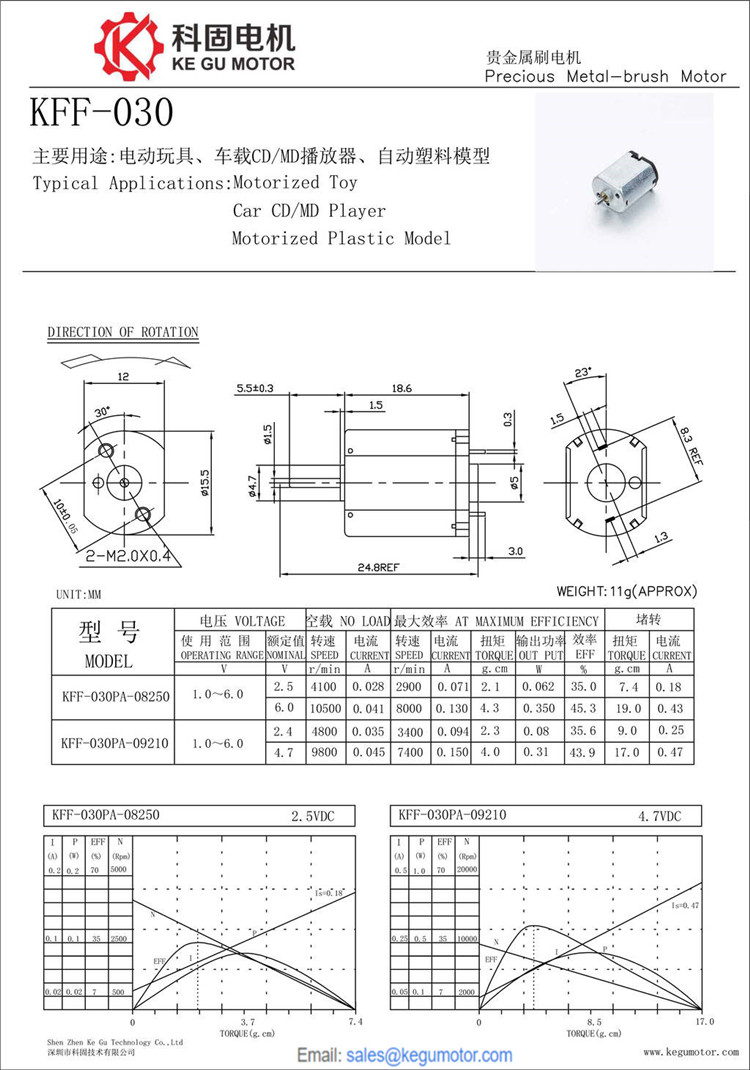 KFF-030 16mm 微型直流电机 